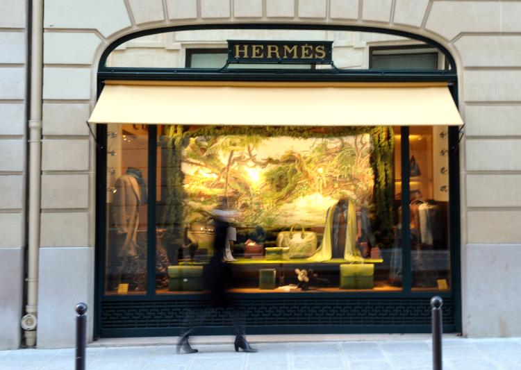 Picture of a French luxury goods firm Hermes' shop taken on October 25, 2010 in Paris. The manner in which LVMH chose to buy derivatives of Hermes shares in order to gain ownership is to be evaluated. (Miguel Medina/AFP/Getty Images)