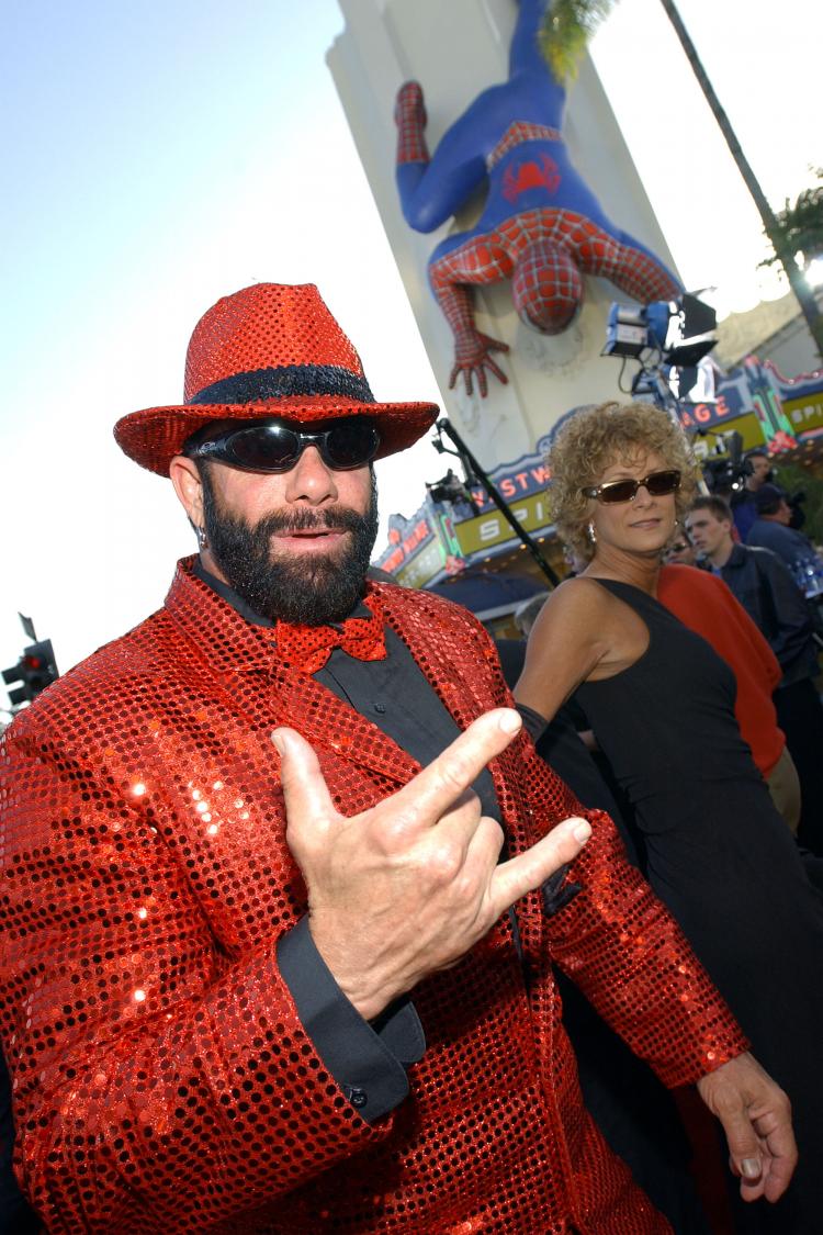 In this file photo, pro-wrestler 'Macho Man' Randy Savage arrives at the premiere of a film in Los Angeles, CA. Randy Savage died in a car accident in Florida on May 20. (Vince Bucci/Getty Images)