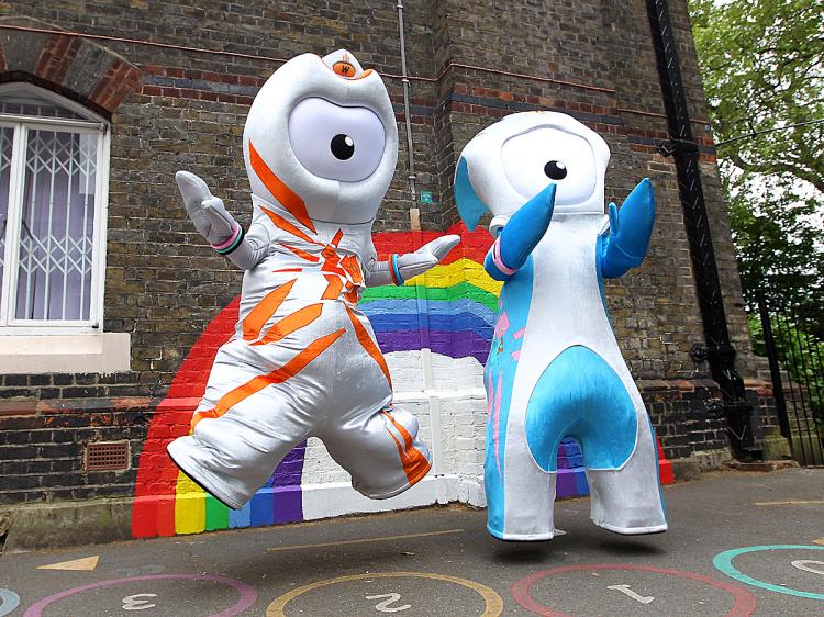 Olympic mascot Wenlock (L) and Paralympic mascot Mandeville pose for photographs after being unveiled at St. Paul's Whitechapel Church of England Primary School in London. (Julian Finney/Getty Images) Olympic mascot Wenlock (L) and Paralympic mascot Mandeville pose for photographs after being unveiled at St. Paul's Whitechapel Church of England Primary School in London. (Julian Finney/Getty Images)