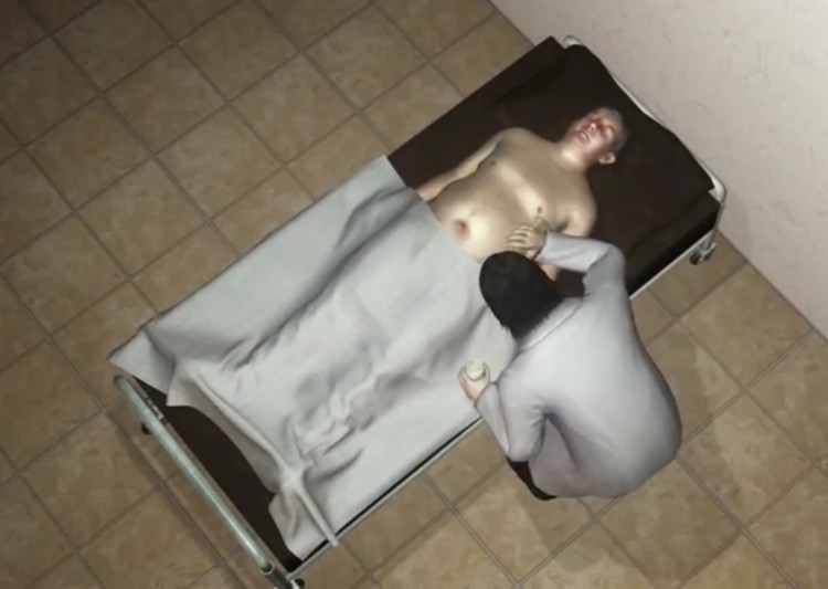 Animation showing the start of the mummification process. (Screenshot courtesy of NMA News Direct) Animation showing the start of the mummification process. (Screenshot courtesy of NMA News Direct)