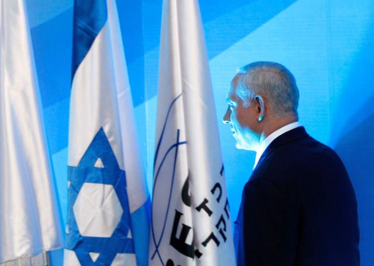 Israel's Prime Minister Benjamin Netanyahu walks on stage before delivering a speech at Bar-Ilan University on June 14, 2009. (Baz Ratner-Pool/Getty Images) Israel's Prime Minister Benjamin Netanyahu walks on stage before delivering a speech at Bar-Ilan University on June 14, 2009. (Baz Ratner-Pool/Getty Images)