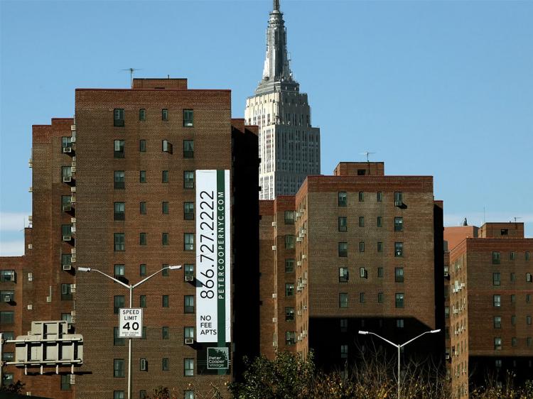 The Stuyvesant Town and Peter Cooper Village apartment complexes are seen in front of the Empire State Building October 22, 2009 in New York City. (Mario Tama/Getty Images) The Stuyvesant Town and Peter Cooper Village apartment complexes are seen in front of the Empire State Building October 22, 2009 in New York City. (Mario Tama/Getty Images)