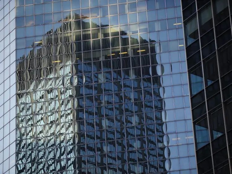 Ofiice buildings reflect each other in Manhattan's business Midtown district in New York on Jan. 12, 2010.  (Emmanuel Dunand/AFP/Getty Images)