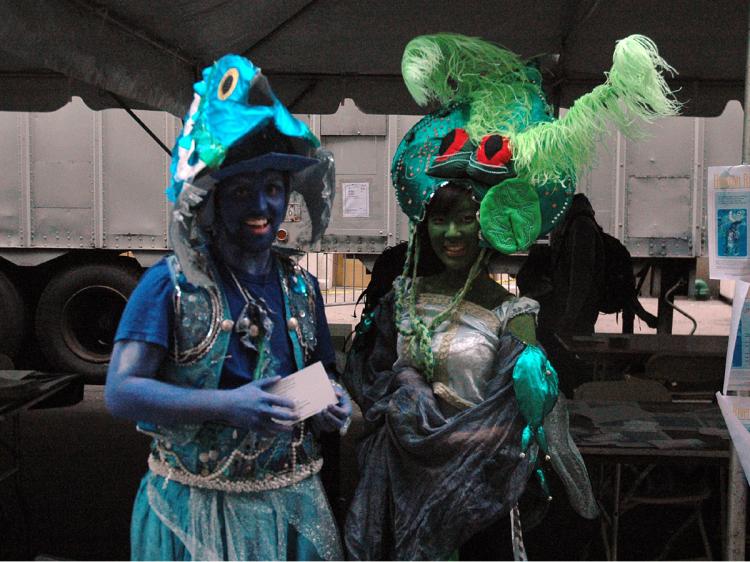 These two beauties were at the NYU Earth Day celebration promoting the upcoming Hudson River Pageant that will support artists, musicians, costume makers, poets, puppeteers, and dancers. (Jonathan Weeks/Epoch Times) These two beauties were at the NYU Earth Day celebration promoting the upcoming Hudson River Pageant that will support artists, musicians, costume makers, poets, puppeteers, and dancers. (Jonathan Weeks/Epoch Times)