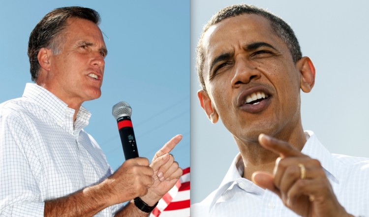 CLOSE IN POLLS: A recent Gallup poll shows GOP candidate Mitt Romney (L) with a slight lead over President Barack Obama in a recent poll. (George Frey & Jim Watson/Getty Images) CLOSE IN POLLS: A recent Gallup poll shows GOP candidate Mitt Romney (L) with a slight lead over President Barack Obama in a recent poll. (George Frey & Jim Watson/Getty Images)