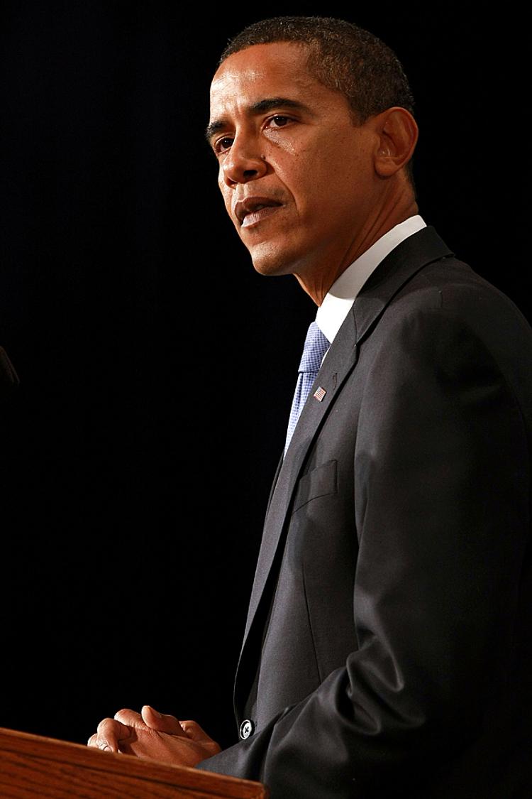 President-elect Barack Obama speaks with reporters during his first press conference since being elected president, on November 7, 2008. (Justin Sullivan/Getty Images) President-elect Barack Obama speaks with reporters during his first press conference since being elected president, on November 7, 2008. (Justin Sullivan/Getty Images)