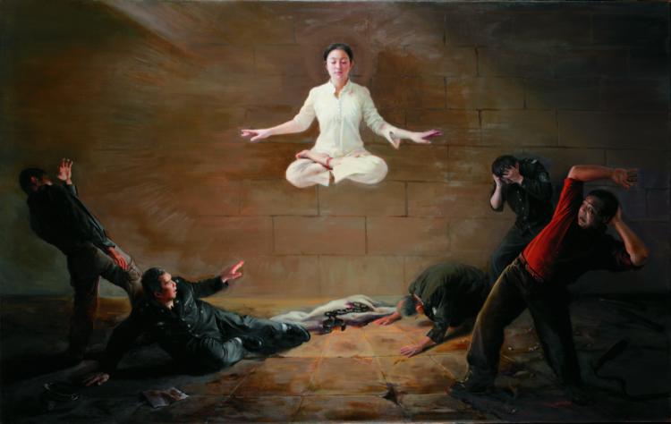 The gold winning painting 'Shock' by Michelle Chen of Canada. (Epoch Times Staff)