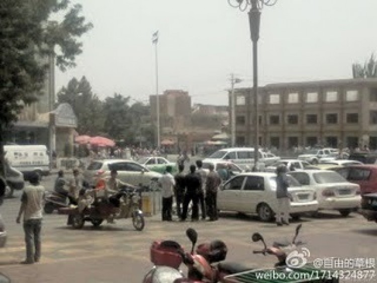 Attackers beset a police station in China's Xinjiang Province, taking hostages, and killing two police officers. Chinese state security forces responded with force, killing 14 people, all of them Uyghurs. (Weibo)