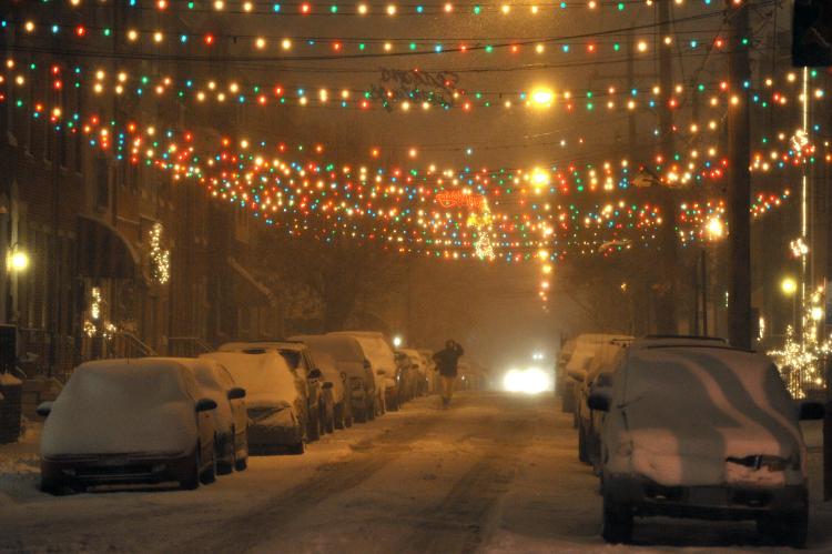 A person walks down the street during a blizzard on Sunday, Dec. 26 in Philadelphia, Pennsylvania. (Drew Hallowell/Getty Images) A person walks down the street during a blizzard on Sunday, Dec. 26 in Philadelphia, Pennsylvania. (Drew Hallowell/Getty Images)