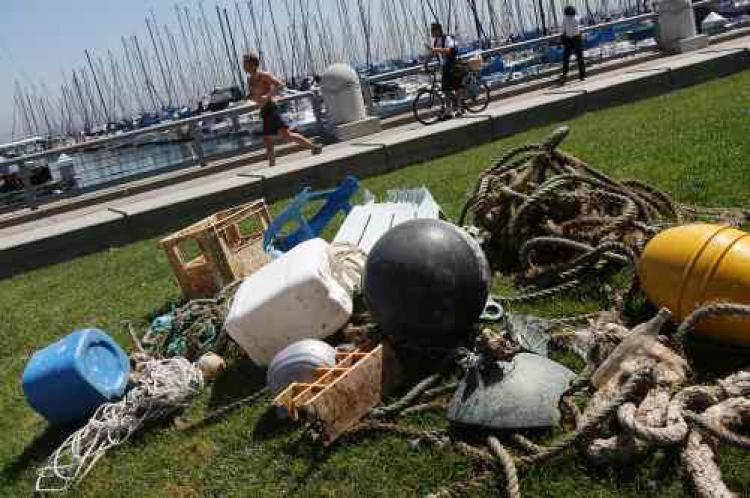 Shown at San Francisco Pier 40 is a small sampling of the debris found in the Pacific Ocean Garbage Patch. (Ivailo Anguelov/The Epoch Times) Shown at San Francisco Pier 40 is a small sampling of the debris found in the Pacific Ocean Garbage Patch. (Ivailo Anguelov/The Epoch Times)
