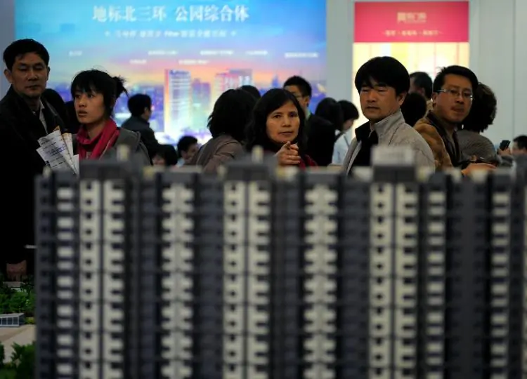 A real estate sales office in Beijing. (Getty Images)