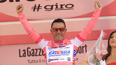 rodriguezPink Katusha's Joaquim Rodriguez took the Stage Ten win and the race lead in the Giro d'Italia. (Katushateam.com)
