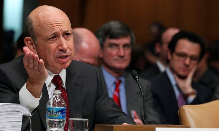Lloyd Blankfein, former CEO of Goldman Sachs, testifies before the Senate Homeland Security and Governmental Affairs Investigations Subcommittee on Capitol Hill on April 27, 2010 in Washington. (Mark Wilson/Getty Images)