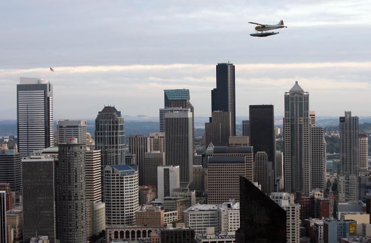 View of downtown Seattle, Washington as seen from the Space Needle 30 September 2006. (Gabriel Bouys/AFP/Getty Images) View of downtown Seattle, Washington as seen from the Space Needle 30 September 2006. (Gabriel Bouys/AFP/Getty Images)