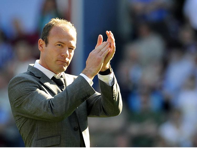 THANK YOU: Newcastle legend and manager Alan Shearer thanks his fans after Sunday's loss. (Adrian Dennis/AFP/Getty Images ) THANK YOU: Newcastle legend and manager Alan Shearer thanks his fans after Sunday's loss. (Adrian Dennis/AFP/Getty Images )