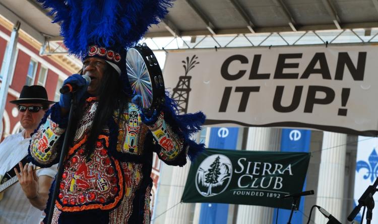 Actor Big Chief Monk Boudreaux sings at a rally organized by the Sierra Club. Rush Limbaugh blamed the Sierra Club for the Gulf oil spill on Monday. The Sierra Club responded by using Limbaugh's statement to initiate a campaign. (Mark Ralston/Getty Images) Actor Big Chief Monk Boudreaux sings at a rally organized by the Sierra Club. Rush Limbaugh blamed the Sierra Club for the Gulf oil spill on Monday. The Sierra Club responded by using Limbaugh's statement to initiate a campaign. (Mark Ralston/Getty Images)