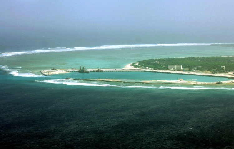 This aerial view of the city of Sansha o Epoch Times Photo