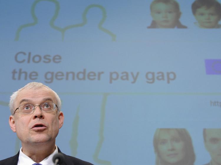 European Employment, Social Affairs, and Equal Opportunities commissioner Vladimir Spidla speaks at a press conference on the European Gender Pay Gap Women and Men campaign on March 3 at EU headquarters in Brussels. (John Thys/AFP/Getty Images) European Employment, Social Affairs, and Equal Opportunities commissioner Vladimir Spidla speaks at a press conference on the European Gender Pay Gap Women and Men campaign on March 3 at EU headquarters in Brussels. (John Thys/AFP/Getty Images)