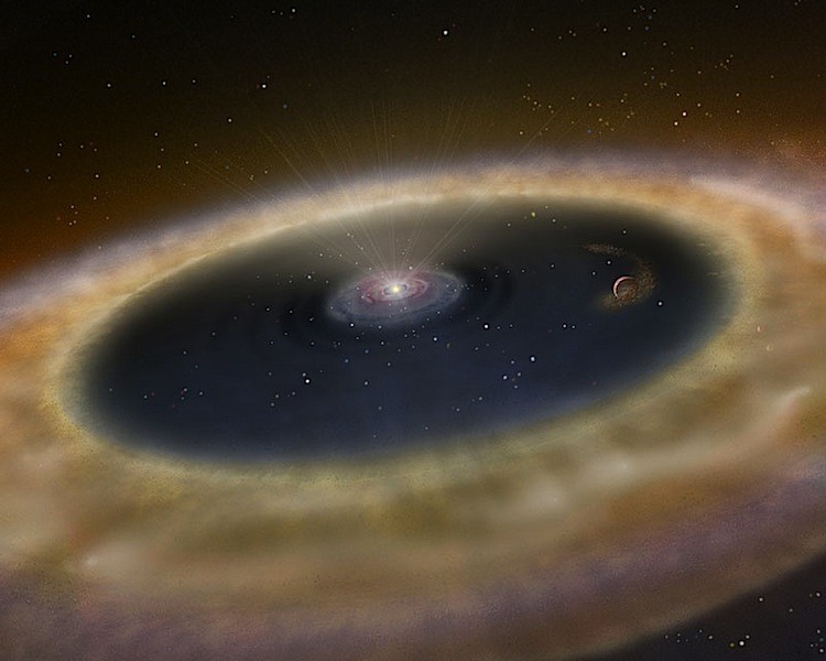 Artist's concept of the area near the planet LkCa 15 b. (Karen L. Teramura, UH IfA)