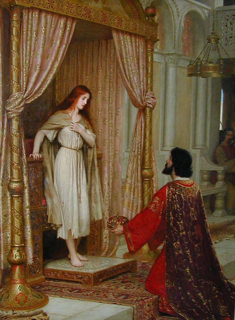 GIVING: Under the code of chivalry and courtly love, a man's life was meant to serve others and to give himself to his wife. 'The King and the Beggar-maid,' by Edmund Blair Leighton (1852-1922), oil on canvas, collection of Fred and Sherry Ross. (Artrenewal.org) GIVING: Under the code of chivalry and courtly love, a man's life was meant to serve others and to give himself to his wife. 'The King and the Beggar-maid,' by Edmund Blair Leighton (1852-1922), oil on canvas, collection of Fred and Sherry Ross. (Artrenewal.org)