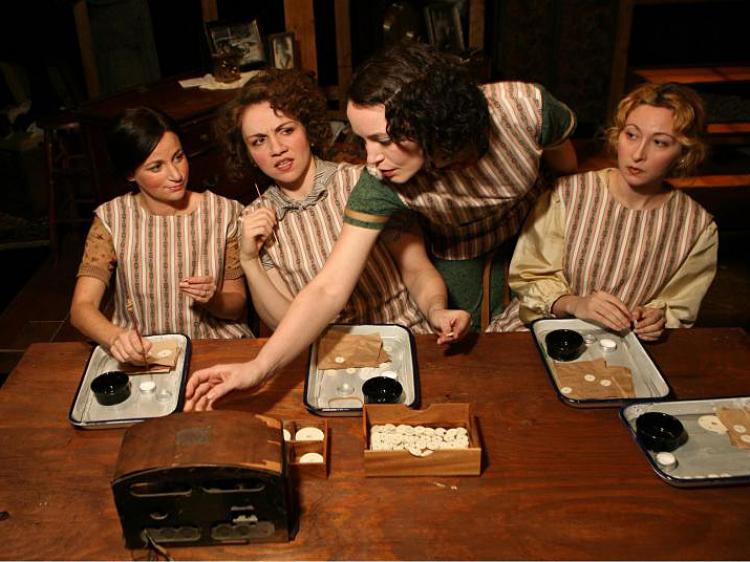 (L-R) Ashley Neal, Justine Turner, Rebecca Spence, and Jessie Fisher in These Shining Lives. (Anthony Robert LaPenna) (L-R) Ashley Neal, Justine Turner, Rebecca Spence, and Jessie Fisher in These Shining Lives. (Anthony Robert LaPenna)