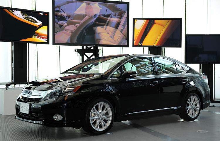 The new Lexus 'HS250h' displayed in Japan. Toyota issued a recall for 3.8 million cars for September 2009, several of them Lexus models, after finding a critical floor mat problem. (Akihiro I/Getty Images) The new Lexus 'HS250h' displayed in Japan. Toyota issued a recall for 3.8 million cars for September 2009, several of them Lexus models, after finding a critical floor mat problem. (Akihiro I/Getty Images)
