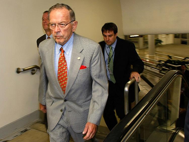 Sen. Ted Stevens walks through the U.S. Capitol July 31, 2007 in Washington, DC., one day after Federal agents raided Stevens' Alaska home as part of an ongoing public corruption investigation. (Win McNamee/Getty Images) Sen. Ted Stevens walks through the U.S. Capitol July 31, 2007 in Washington, DC., one day after Federal agents raided Stevens' Alaska home as part of an ongoing public corruption investigation. (Win McNamee/Getty Images)