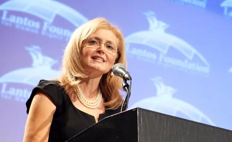 Katrina Swett, daughter of Congressman Tom Lantos, hosted the awards ceremony of the second annual Lantos Foundation Human Rights Prize on Nov. 17, 2010. (Samira Bouaou/The Epoch Times)