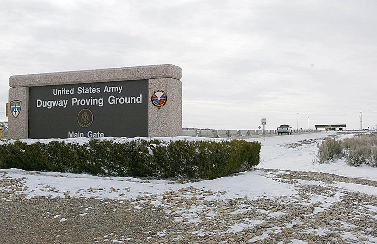 Utah Lockdown: The lockdown at the US Army's Dugway Proving Ground in Utah ended Thursday morning, according to reports. In this 2001 photo, a a truck approaches the main gate of the base. (George Frey/AFP/Getty Images)