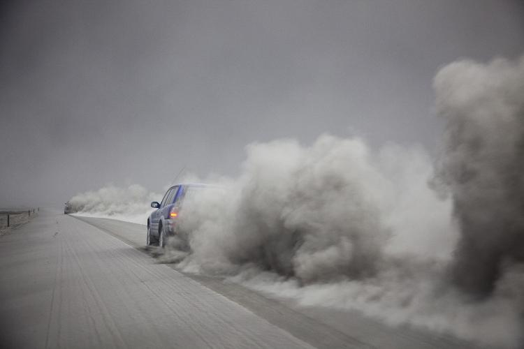 Volcanic scientists leave the area after collecting samples of ash to send to labs to analyze its content, in eastern Iceland on April 15, 2010. A cloud of ash from the Eyjafjallajkull volcano in Iceland, which erupted on the morning of April 14, 2010, is likely to disrupt European airspace for 'several days', a global association of air traffic control companies said today. (Omar Oskarsson/AFP/Getty Images) Volcanic scientists leave the area after collecting samples of ash to send to labs to analyze its content, in eastern Iceland on April 15, 2010. A cloud of ash from the Eyjafjallajkull volcano in Iceland, which erupted on the morning of April 14, 2010, is likely to disrupt European airspace for 'several days', a global association of air traffic control companies said today. (Omar Oskarsson/AFP/Getty Images)