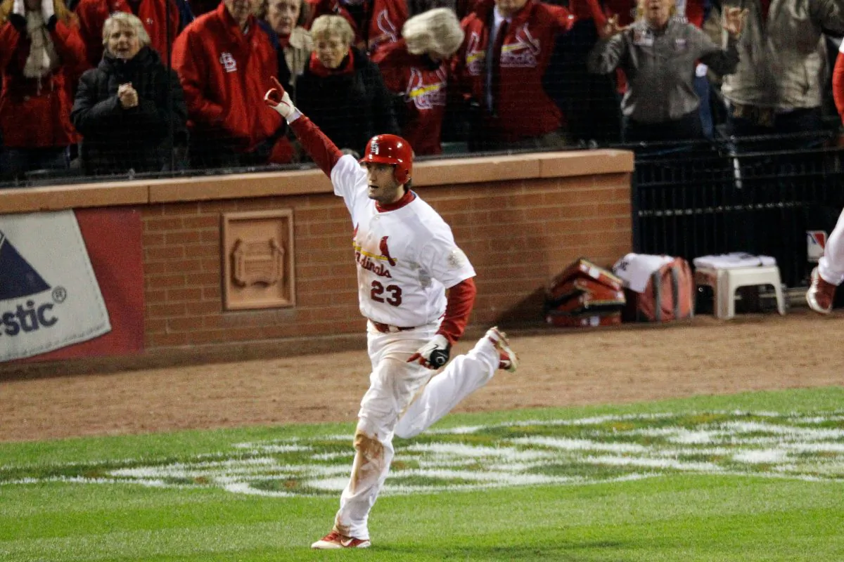 In the 2011 World Series, David Freese hit the game-tying 2-RBI triple in the bottom of the ninth as well as the game-winning home run two innings later. (Rob Carr/Getty Images)