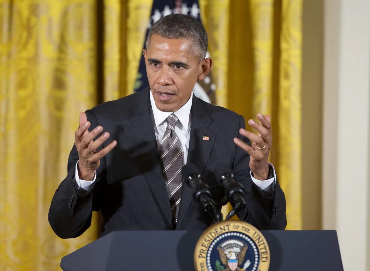President Barack Obama speaks in the East Room of the White House in Washington, Wednesday. Obama apologized to Doctors Without Borders president for attack on Afghan medical clinic. (AP Photo/Pablo Martinez Monsivais)