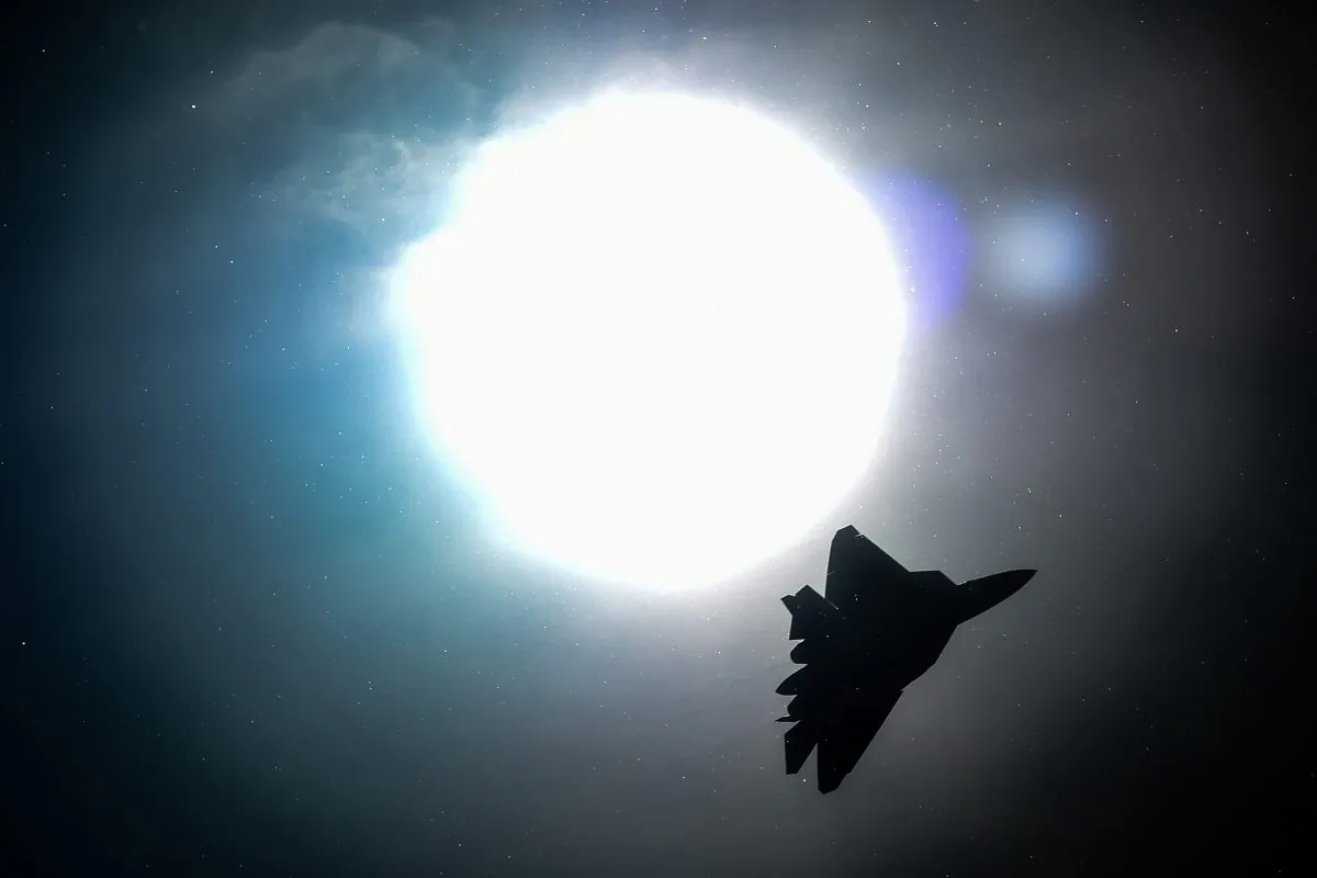 A Russian Sukhoi T-50 jet fighter performs during the MAKS-2015, the International Aviation and Space Show, in Zhukovsky, outside Moscow, on Aug. 25, 2015. (Kirill Kudryavtsev/AFP/Getty Images)