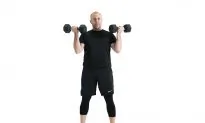 Dumbbell Squat With Curl and Overhead Press