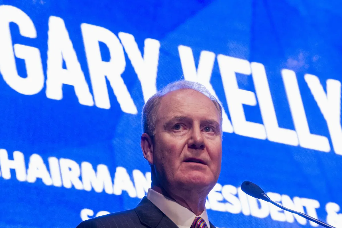 Southwest Airlines CEO Gary Kelly speaks during an event on Sept. 28, 2015. (Cliff Owen/AP Photo)