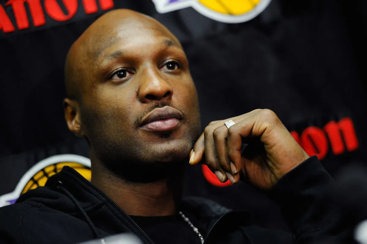 Lamar Odom #7 of the Los Angeles Lakers speaks during a news conference at the Lakers training facility on May 11, 2011 in El Segundo, California. (Kevork Djansezian/Getty Images)