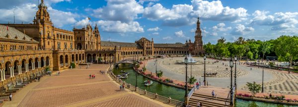 The Plaza de Espana is a plaza in the Parque de Maria Luisa, in Seville