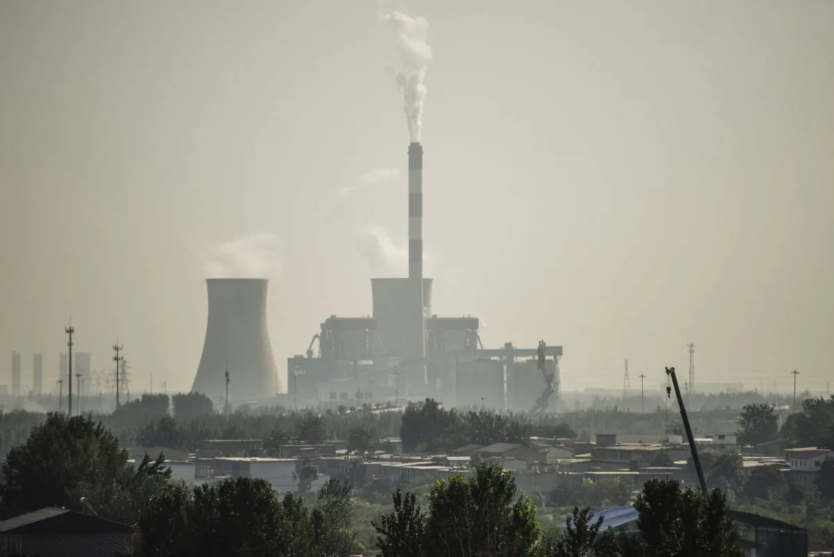 A factory on the outskirts of Shijiazhuang in China's Hebei province on Sept. 25. (Fred Dufour/AFP/Getty Images)