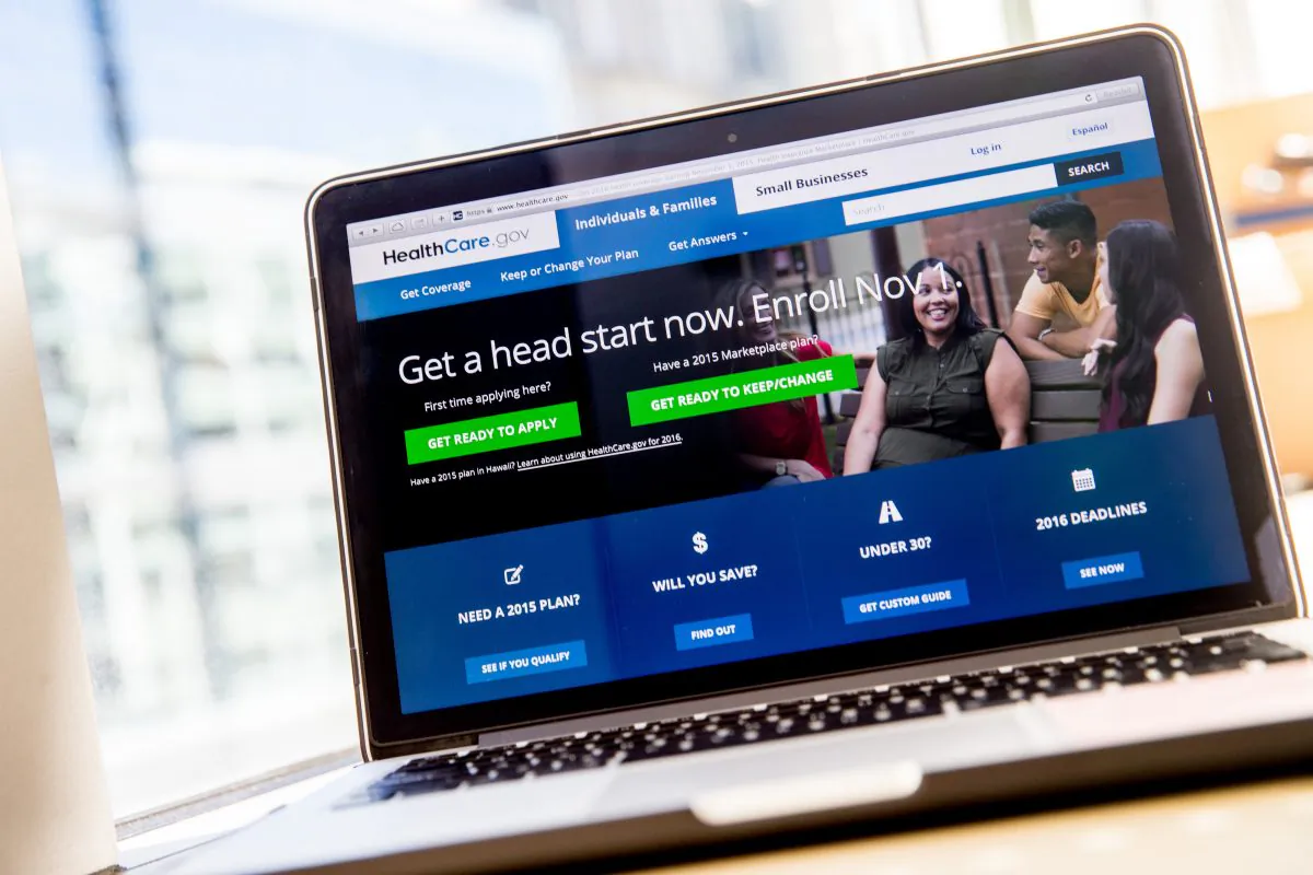 In this Oct. 6, 2015 file photo, the HealthCare.gov website, where people can buy health insurance, is displayed on a laptop screen in Washington. (AP Photo/Andrew Harnik)