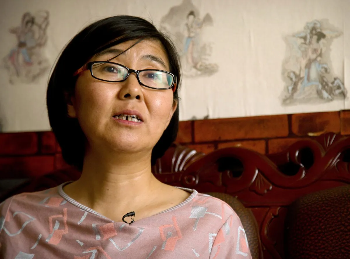 Chinese human rights lawyer Wang Yu in Beijing on April 18, 2015. (AP Photo/Mark Schiefelbein)