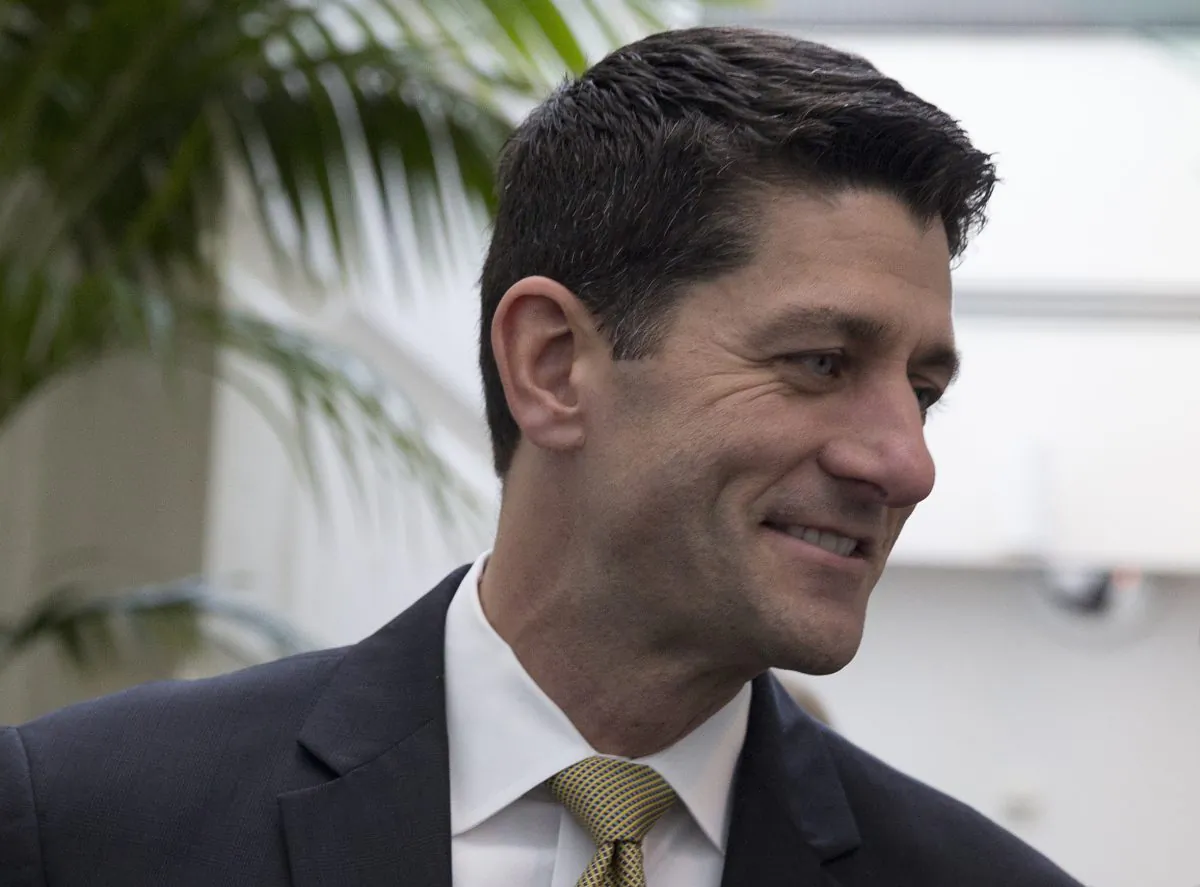 Rep. Paul Ryan (R-Wis) leaves a caucus meeting on Capitol Hill in Washington, D.C., on Wednesday, Oct. 21, 2015. (AP Photo/Carolyn Kaster)