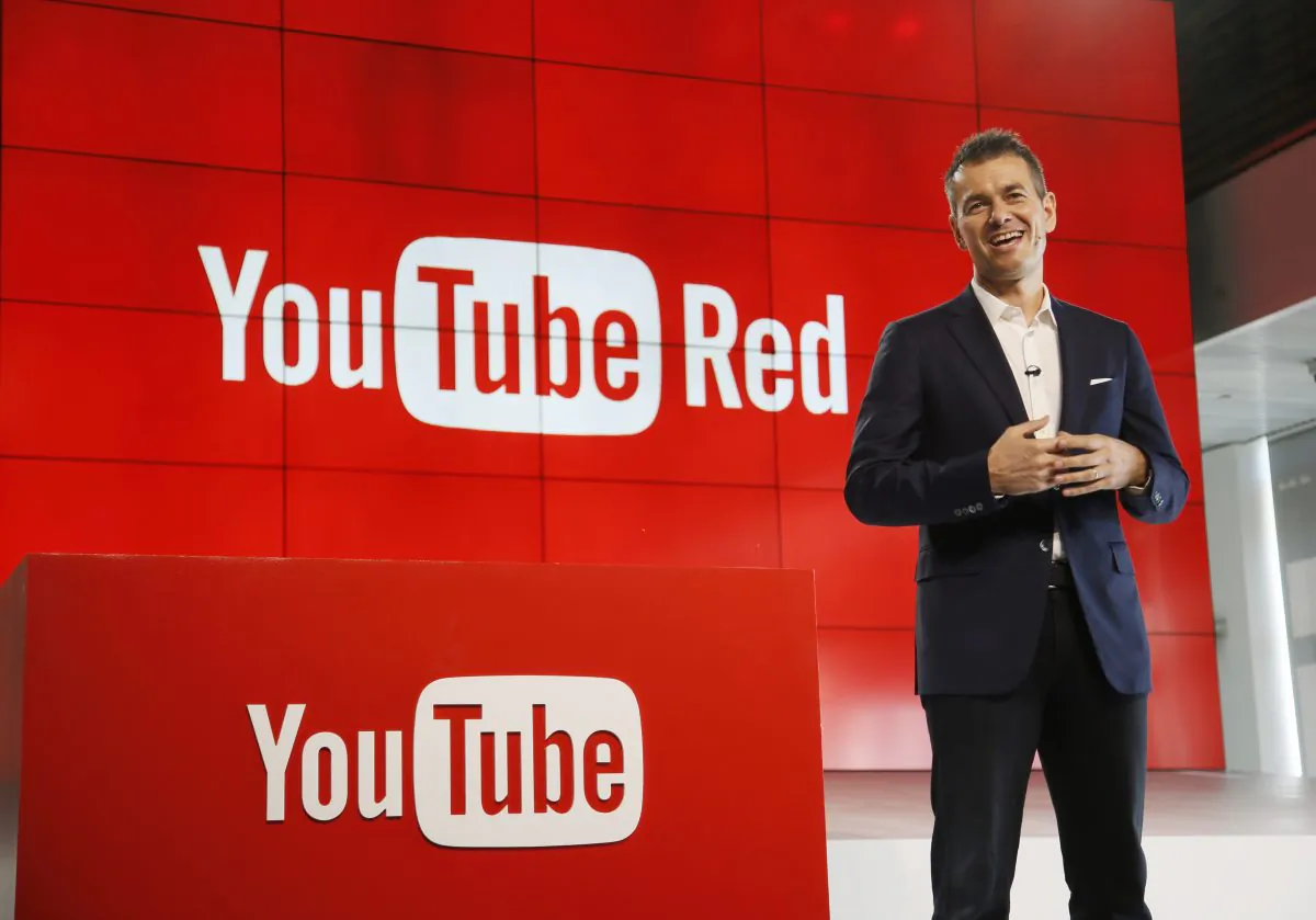 Robert Kyncl, YouTube Chief Business Officer, speaks as YouTube unveils "YouTube Red," a new subscription service, at YouTube Space LA Wednesday, Oct. 21, 2015, in Los Angeles. (AP Photo/Danny Moloshok)
