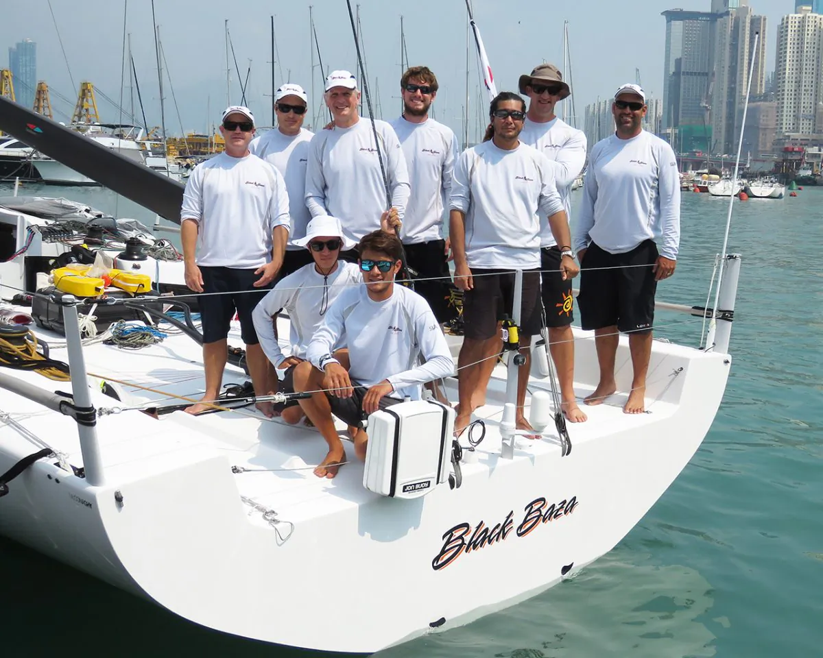 The crew of 'Black Baza' before the start of the Audi Hong Kong to Vietnam race on Thursday Oct 15, 2015. (RHKYC)