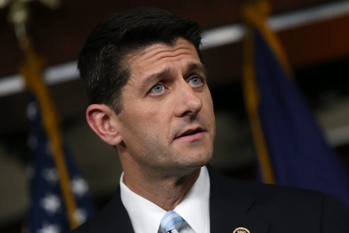 Rep. Paul Ryan (R-Wis.) speaks following a meeting of House Republicans at the U.S. Capitol in Washington, D.C., on Oct. 20, 2015. (Win McNamee/Getty Images)