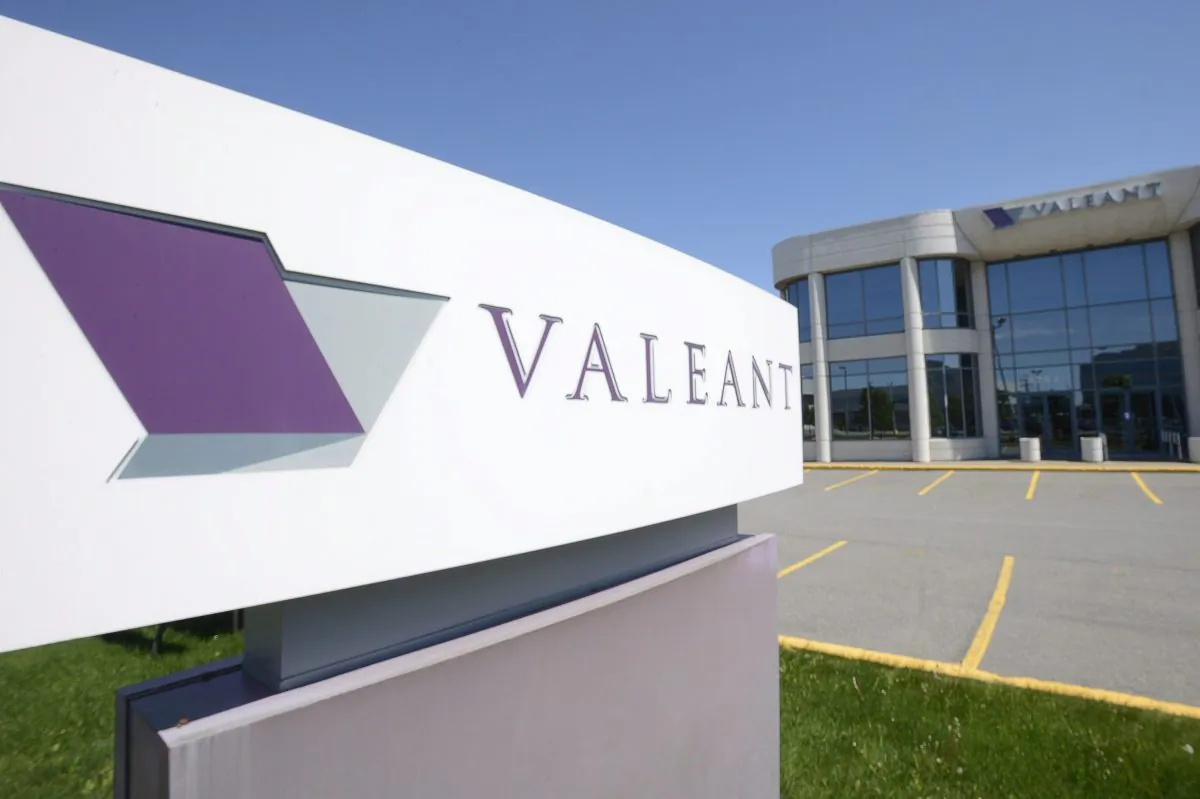 The head office and logo of Valeant Pharmaceuticals in Montreal on May 27, 2013. Valeant Pharmaceuticals Inc. said late Wednesday, Oct. 14, 2015, that federal prosecutors are seeking information on the drug developer's drug pricing, distribution, and patient assistance program. Chairman and CEO J. Michael Pearson said his company will cooperate with the federal inquiries. (Ryan Remiorz/The Canadian Press via AP)