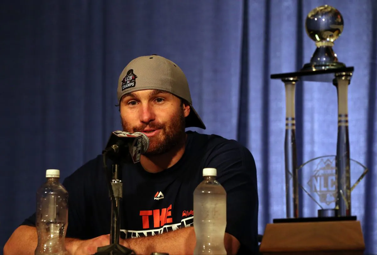 NLCS MVP Daniel Murphy homered in all four games against the Cubs and is muddying his free agent value. (Jonathan Daniel/Getty Images)