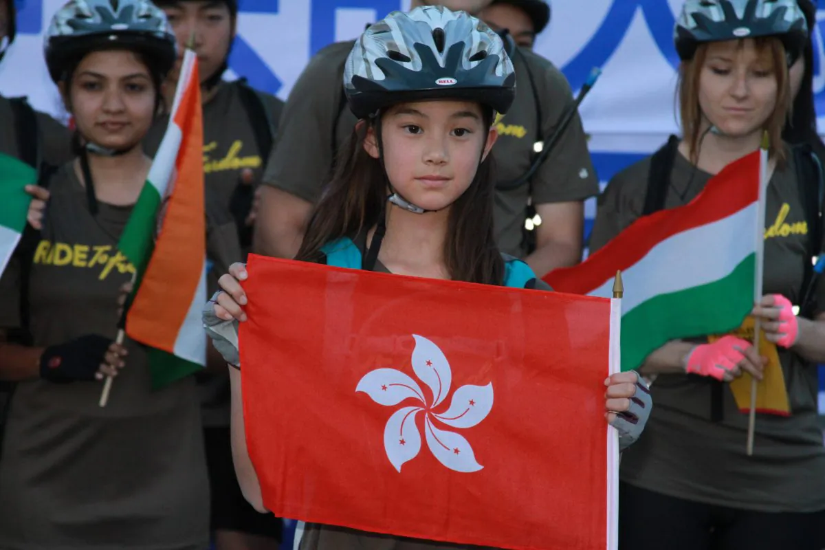 Aila Verheijke represents Hong Kong in the Ride2Freedom project, a bike tour from Los Angeles to Washington, D.C., during June and July to raise awareness about the human rights situation. (Ride2Freedom)