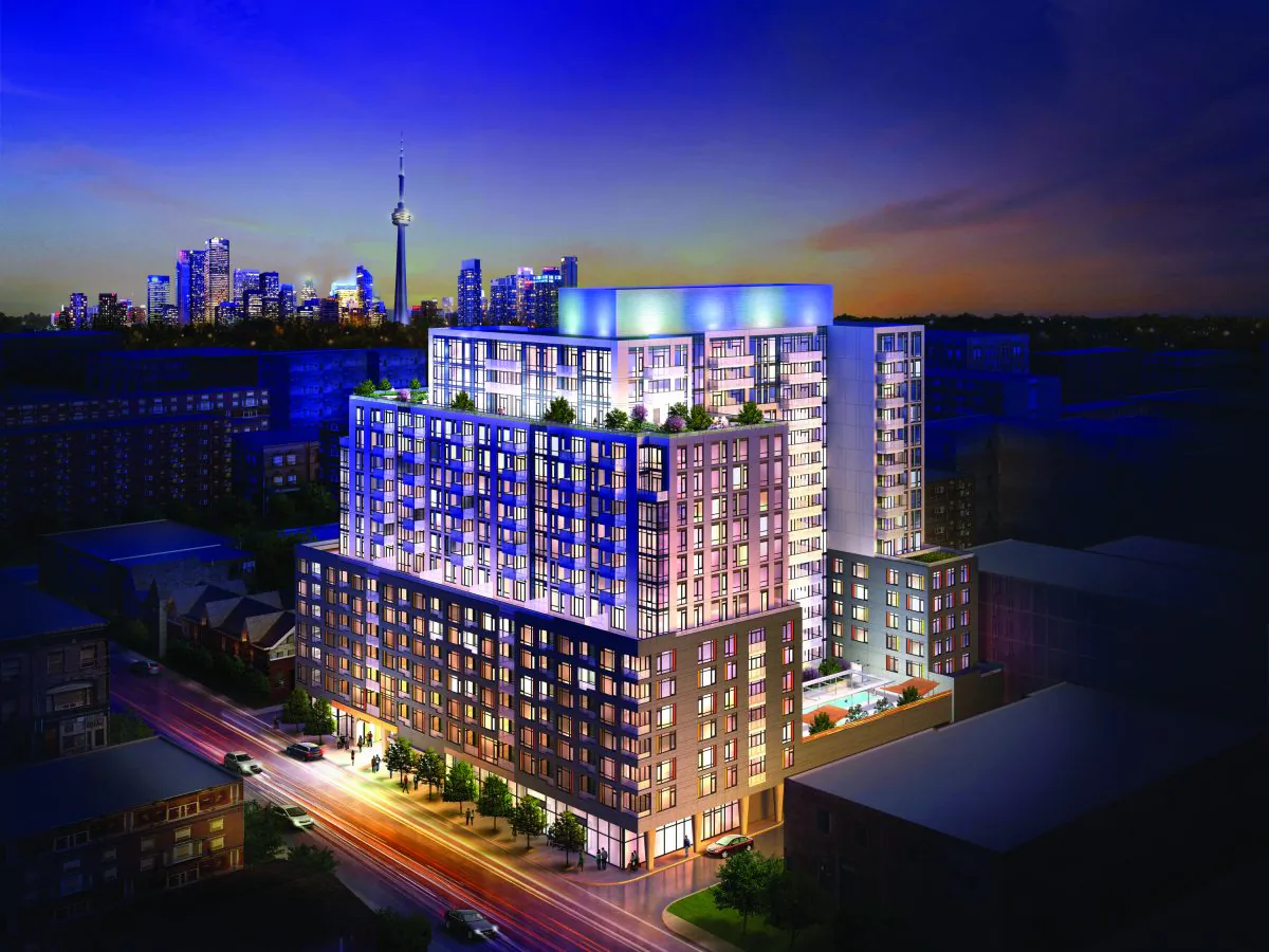 Rendering of Musee Condos, currently under construction at Adelaide St. W and Bathurst St. in Toronto and set for occupancy next summer. (Courtesy of Plaza Corp.)