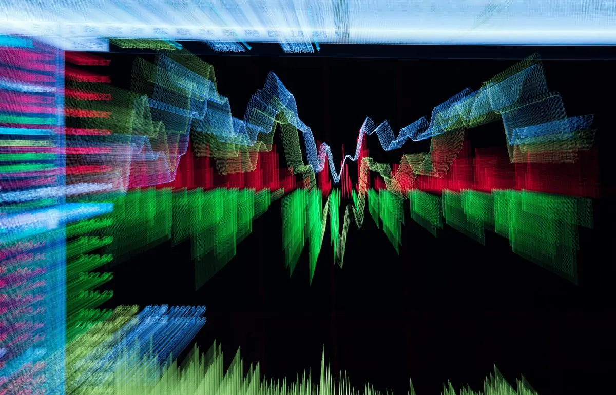 A board shows the stock movements inside the Shanghai Stock Exchange in the Lujiazui Financial District of Shanghai on Sept. 22, 2015. (Johannes Eisele/AFP/Getty Images)