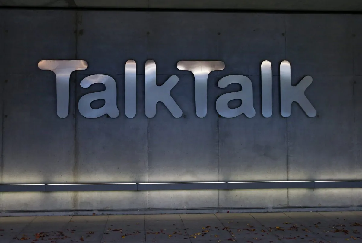 Signage on the exterior of TalkTalk telecommunications company headquarters in London, England, on Oct. 23, 2015. (Carl Court/Getty Images)